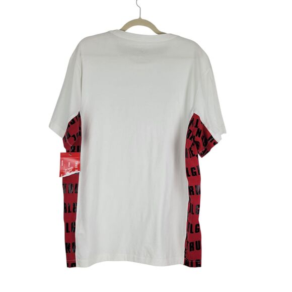 True Religion Men's Side Paneled Logo Tee T-Shirt White Red Cotton size XL NWT - Picture 2 of 8